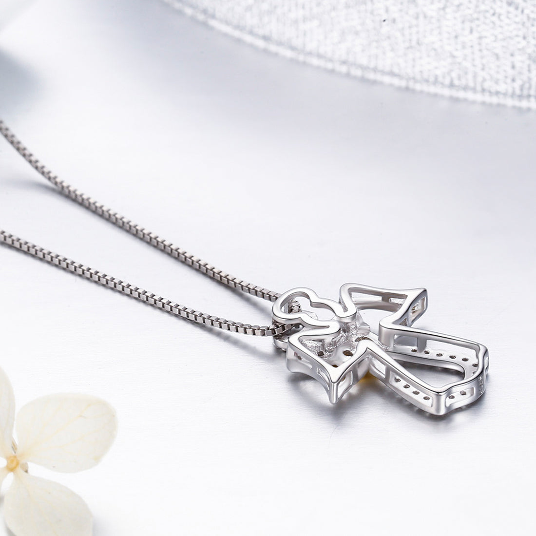 Infinity Heart Angel Pendant Necklace