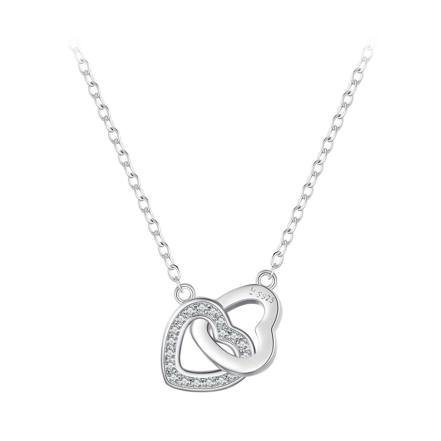 Double Heart Interlock Necklace