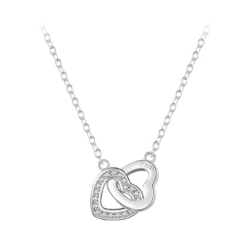 Double Heart Interlock Necklace