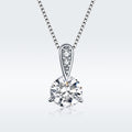 Diamond necklace on a light gray background