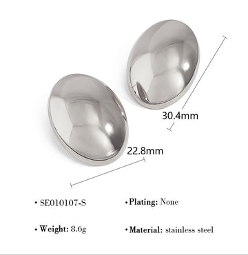 Silver Pebble Stud Earrings