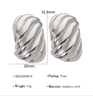 Silver Rope Dome Earrings