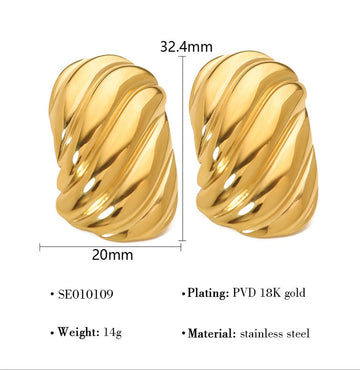Gold Rope Dome Earrings