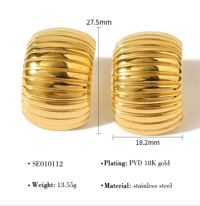 Gold Ribbed Dome Studs
