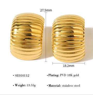 Gold Ribbed Dome Studs