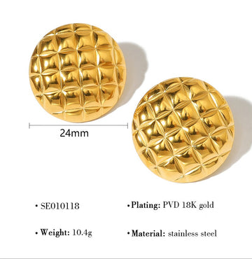 Gold Honeycomb Dome Studs