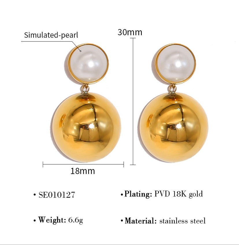 Double Ball Pearl Studs