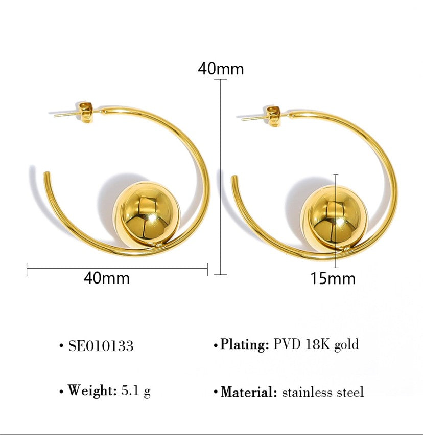 Tapered Chunky Gold Hoops