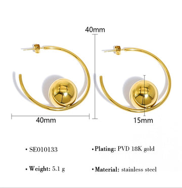 Tapered Chunky Gold Hoops