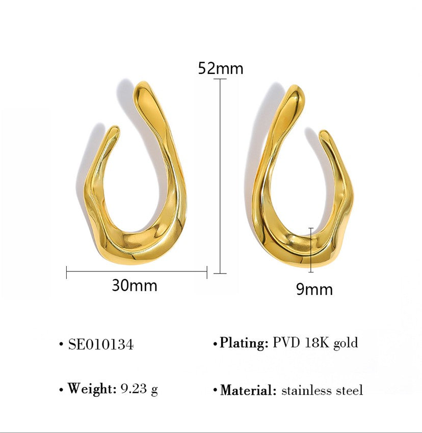 Open Teardrop Gold Hoops