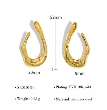 Open Teardrop Gold Hoops