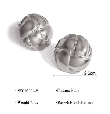 Silver Petal Ball Studs