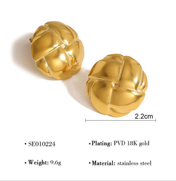 Gold Petal Ball Studs