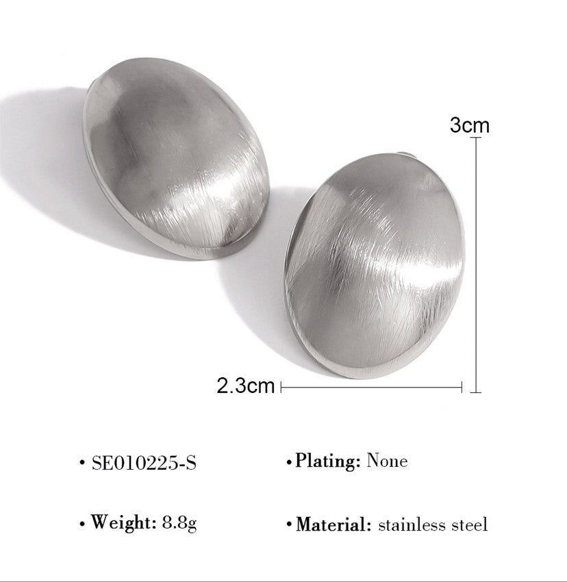 Silver Oval Dome Studs