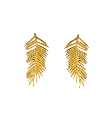 Feather Drop Statement Earrings