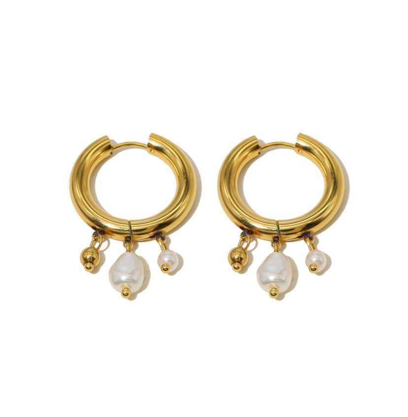 Pearl Drop Mini Hoops