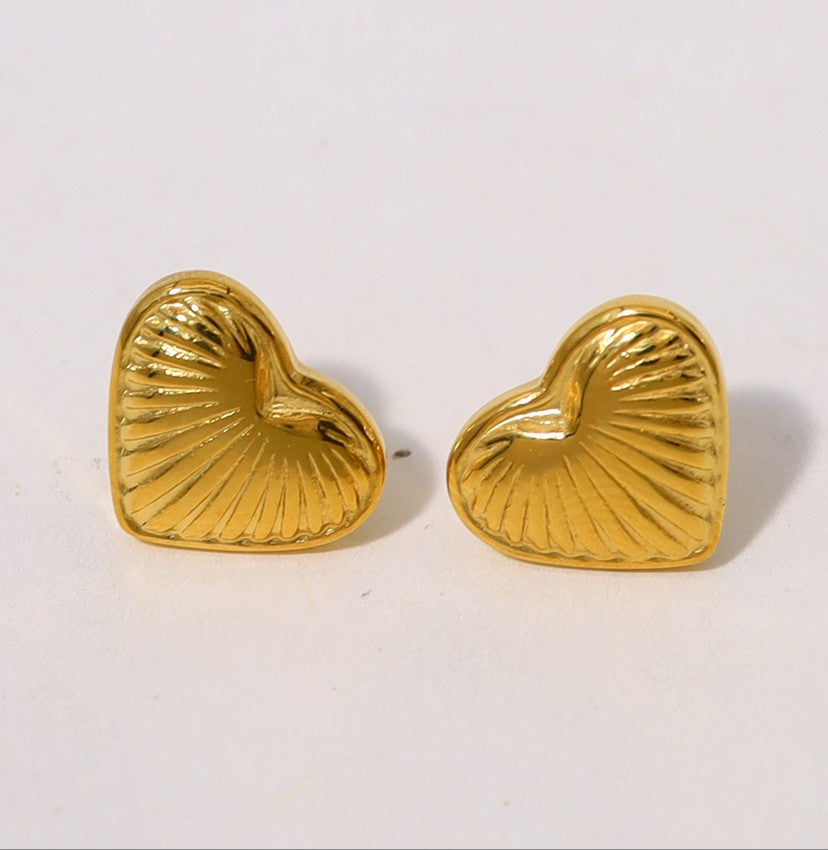 Shell-Inspired Heart Studs