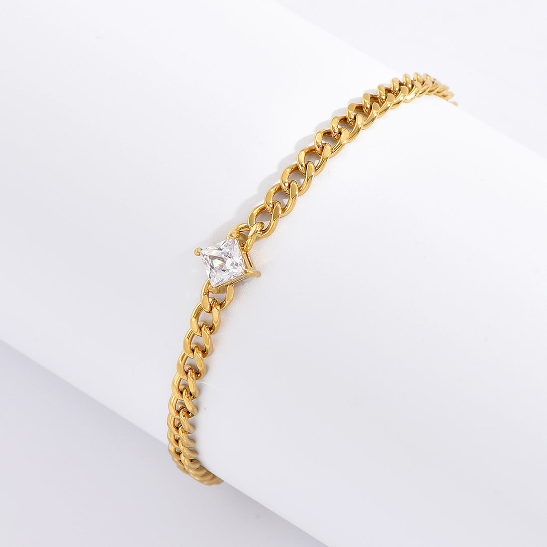 Gold Star Solitaire Bracelet