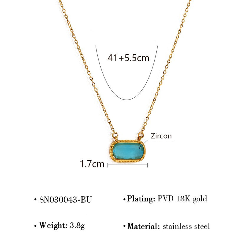 Emerald Stone Double Chain Necklace