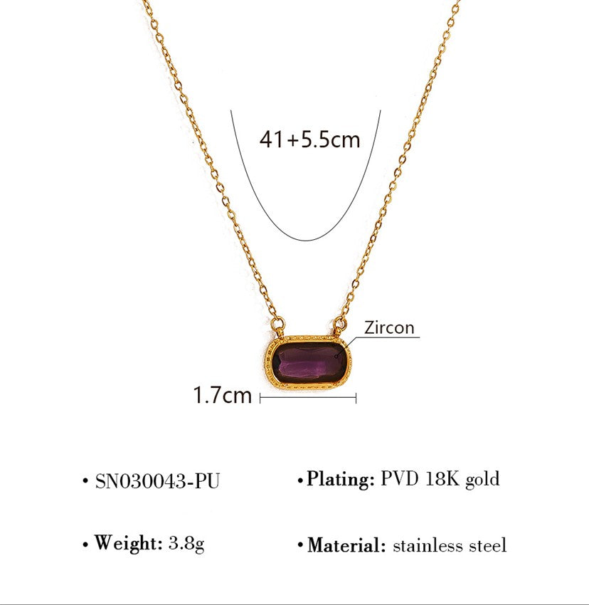 Violet Crystal Layered Necklace