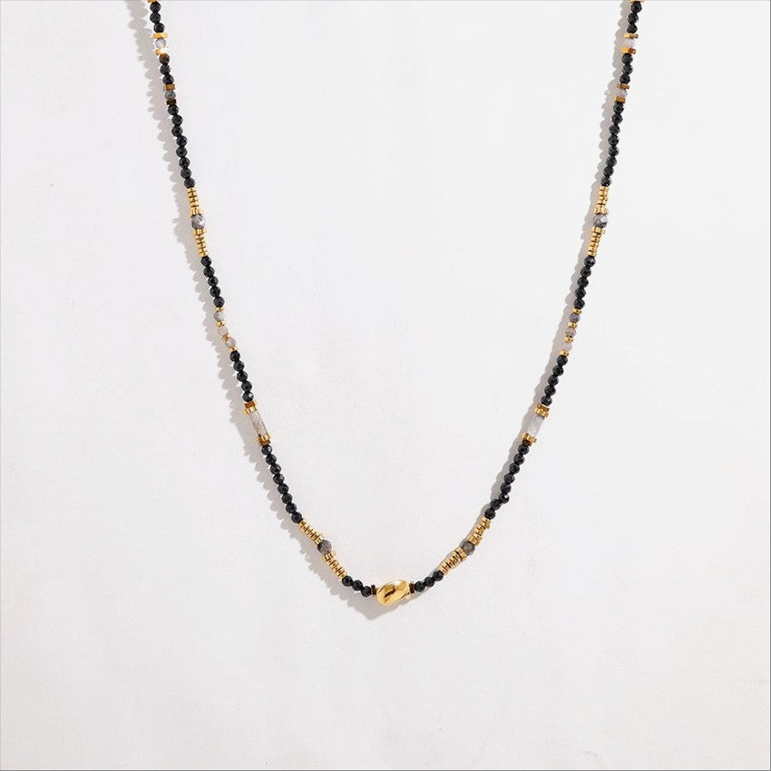 Black & Gold Beaded Necklace