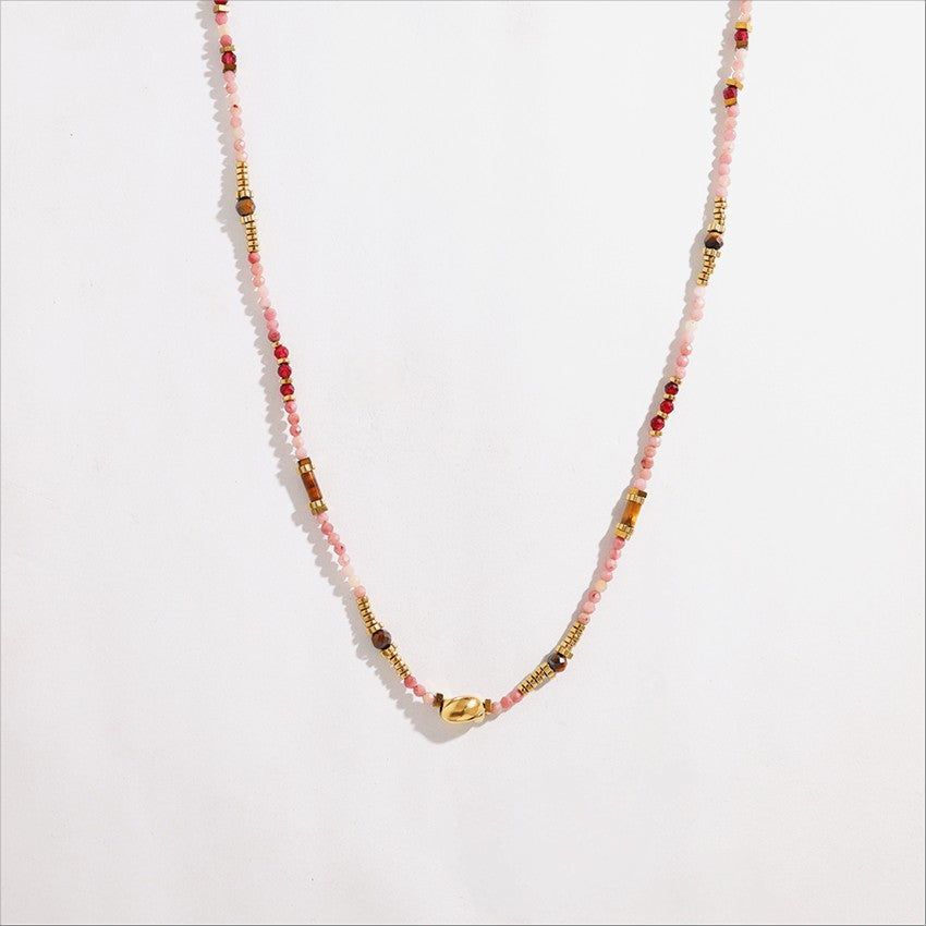 Pink & Green Multi-Bead Necklace