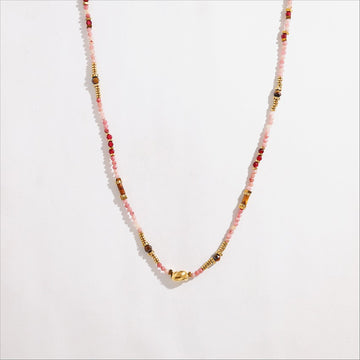 Pink & Green Multi-Bead Necklace