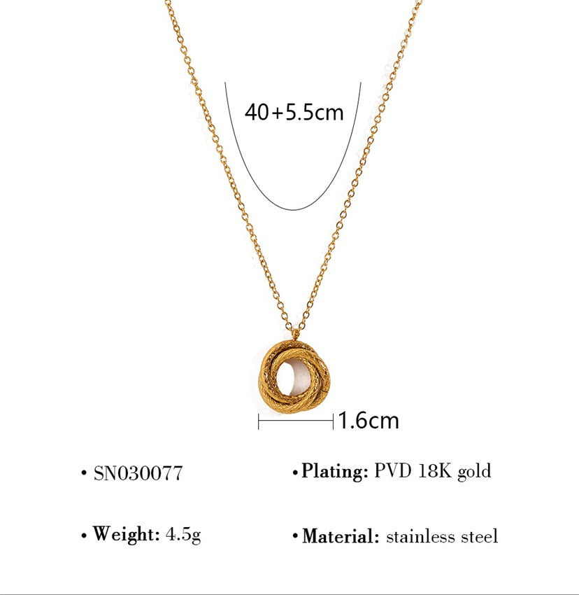 Woven Orbit Circle Necklace