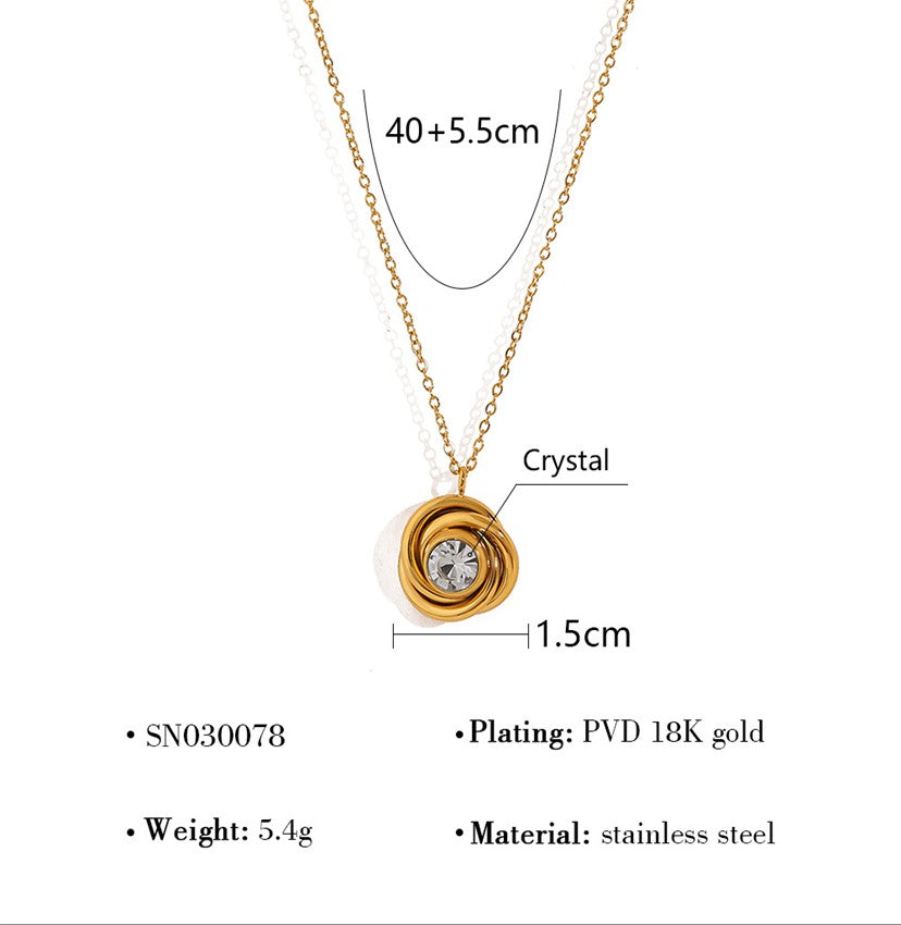 Crystal Halo Pendant Necklace