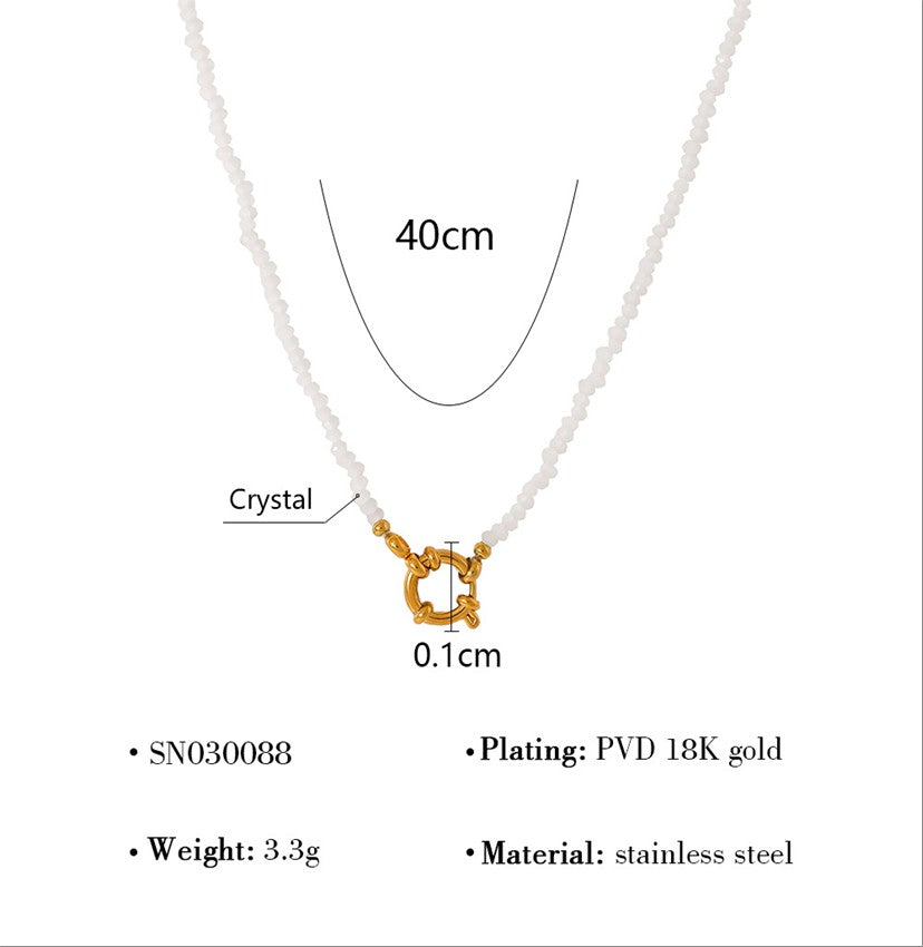 White Crystal Drop Necklace
