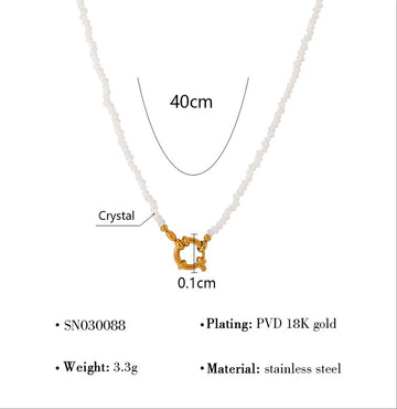White Crystal Drop Necklace