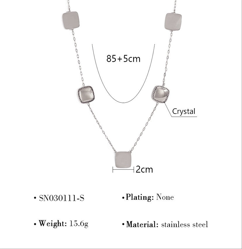 Layered Crystal Bar Necklace