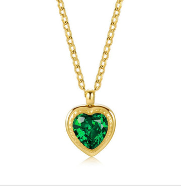 Green Heart Gem Necklace