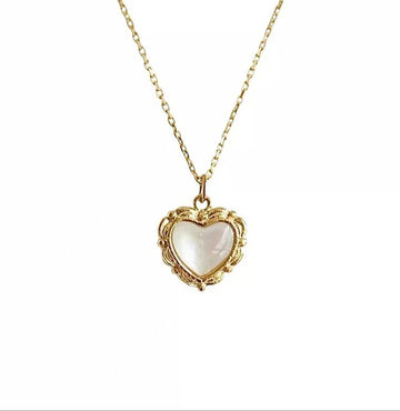 Pearl Heart Charm Necklace