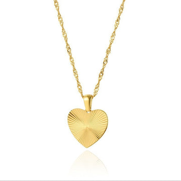 Brushed Heart Pendant Necklace