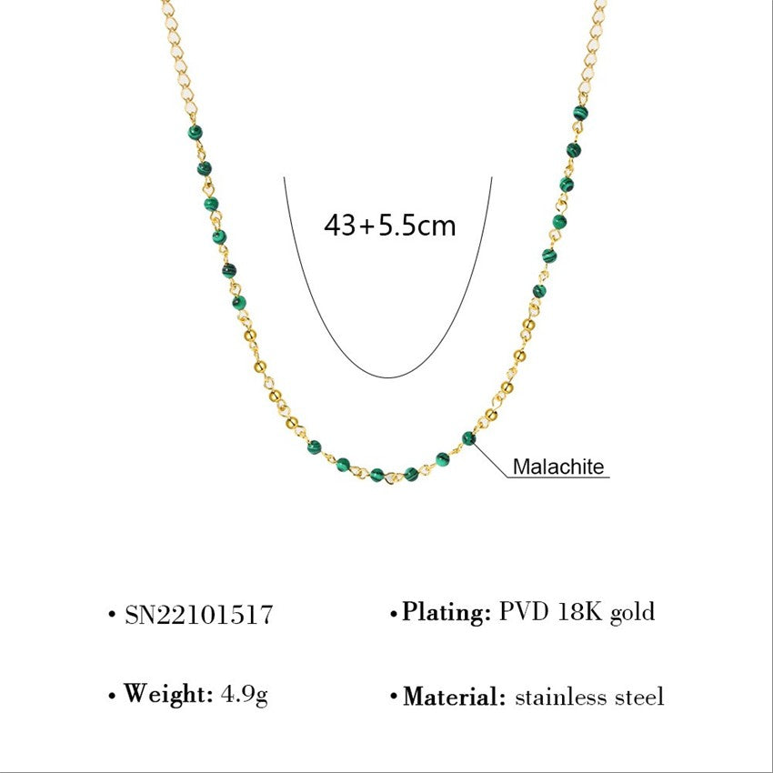 Green Beaded Chain Necklace