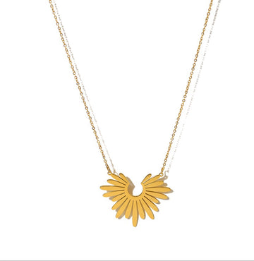 Angel Wing Heart Necklace – Yellow Gold