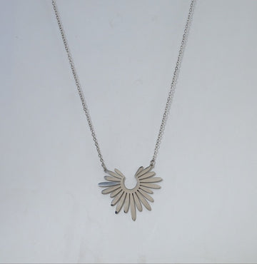 Angel Wing Heart Necklace – Silver