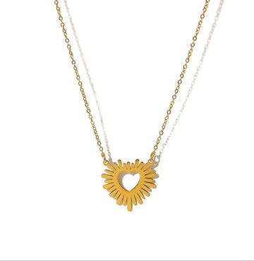 Sunbeam Heart Outline Pendant