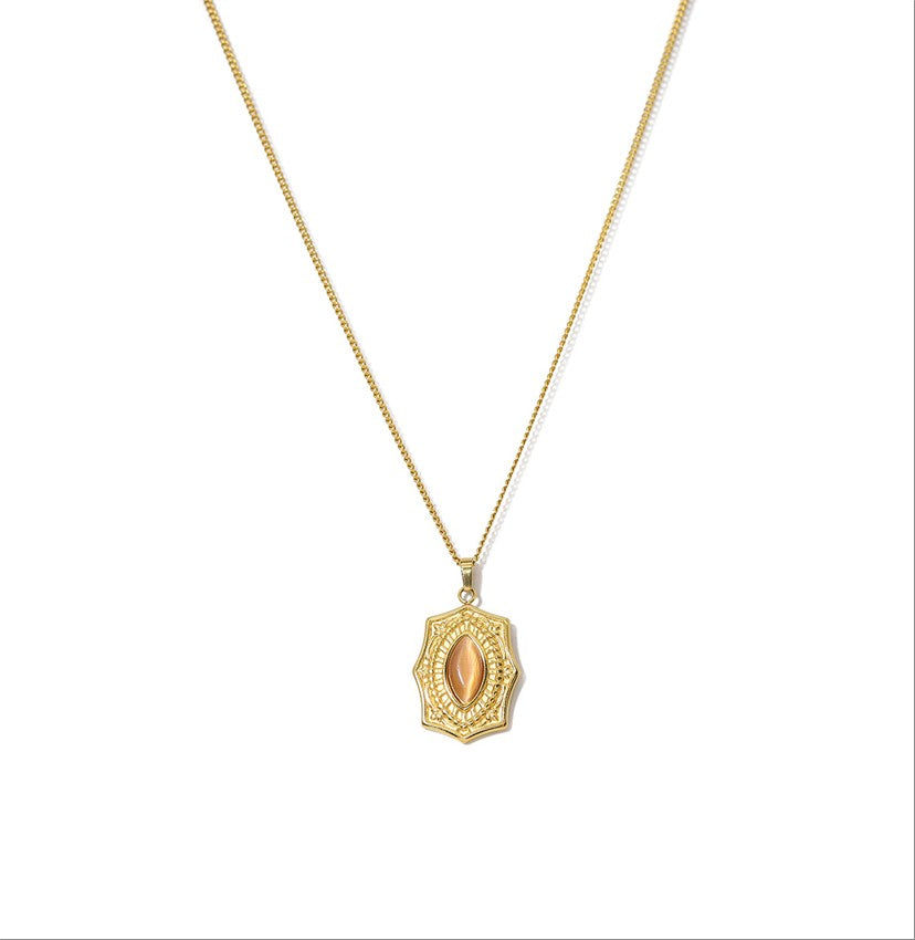 Golden Coin Emblem Necklace