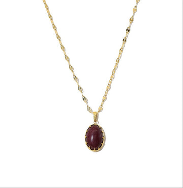 Deep Ruby Oval Necklace