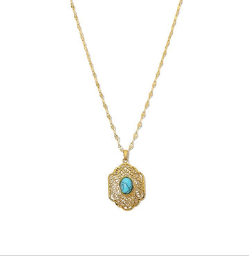 Hexagon Turquoise Charm