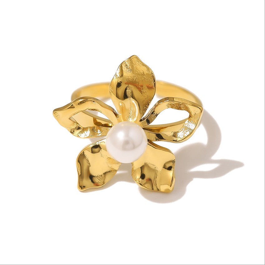 Golden Blossom Pearl Ring-18mm