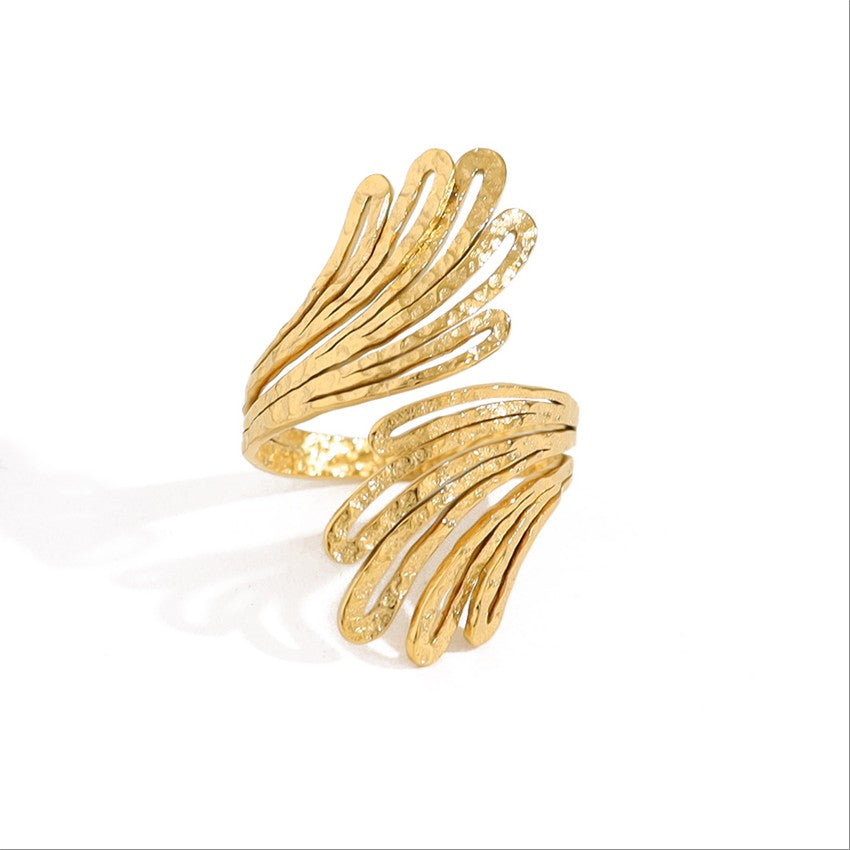 Golden Feather Wrap Ring-18mm