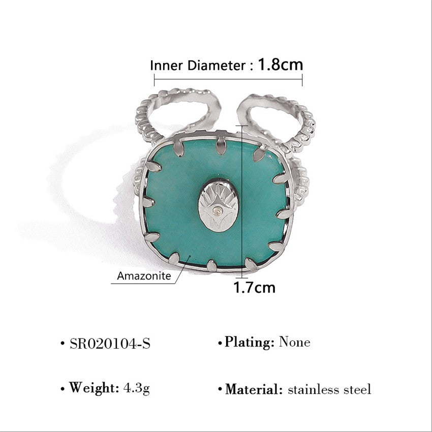 Ocean Stone Crown Ring-18mm
