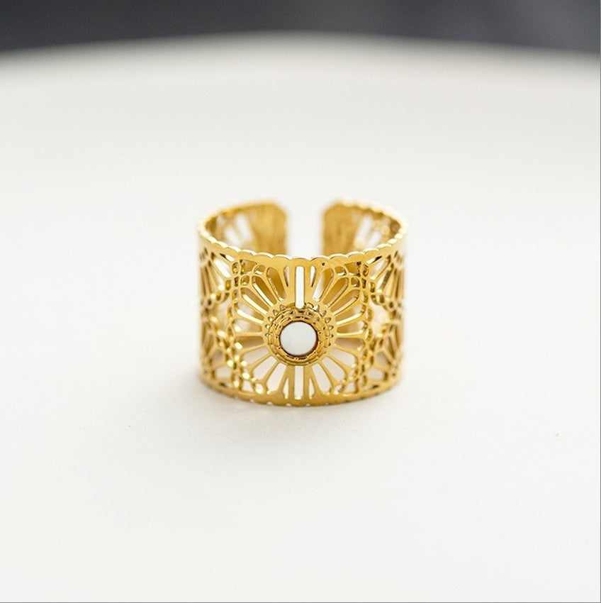 Sunburst Filigree Adjustable Ring-18mm