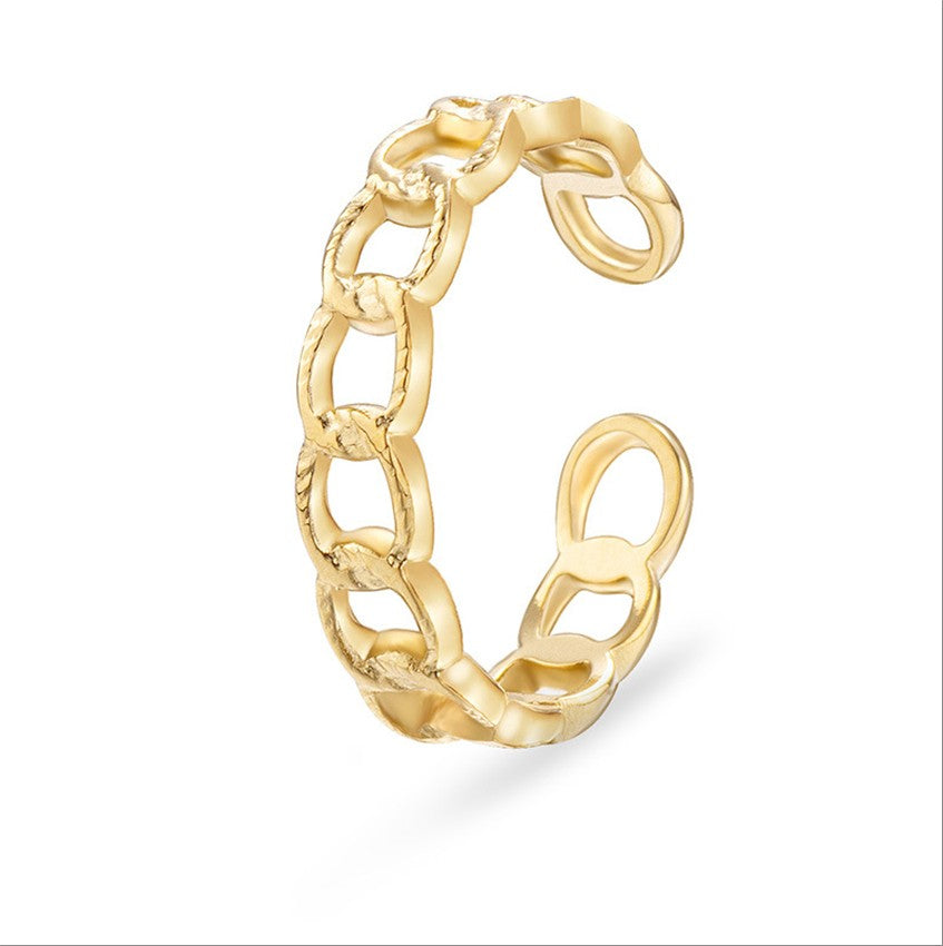 Bold Chain Link Ring - Gold-17mm