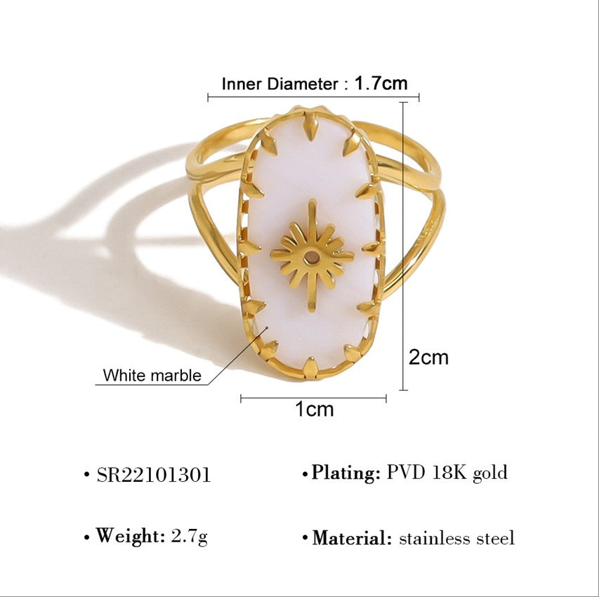 Starburst Sun Charm Ring-17mm
