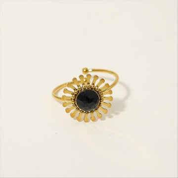 Black Solar Bloom Ring-17mm