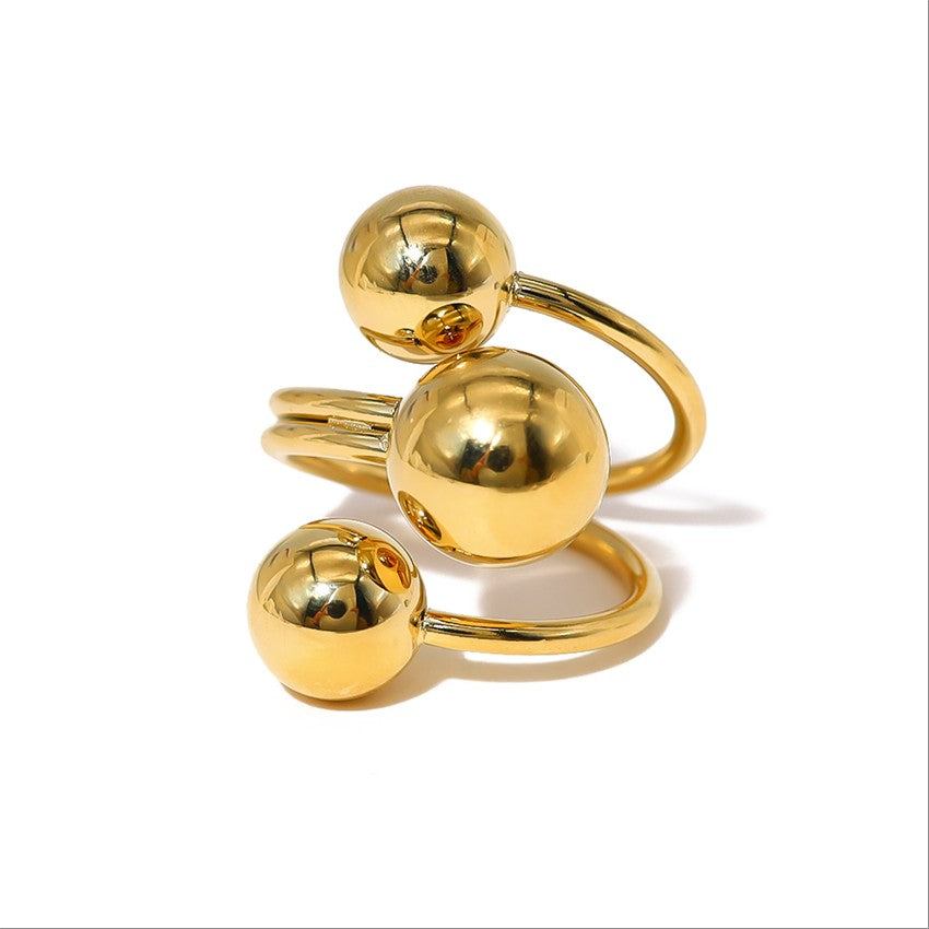 Triple Gold Bead Ring-18mm